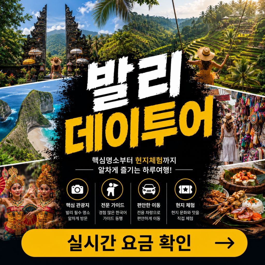 발리 데이투어 한국어 가이드 전용차량 단독 투어