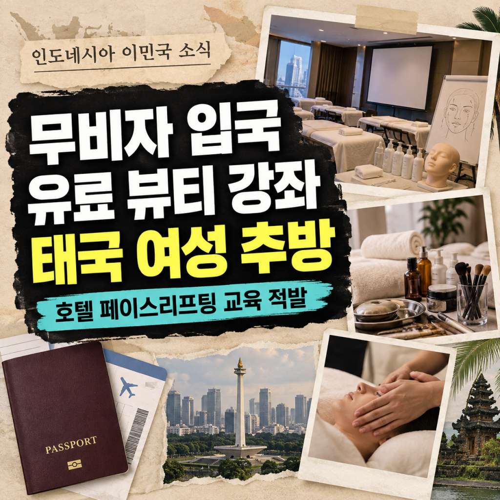 인도네시아 이민국 뷰티 교육 단속 소식.jpg