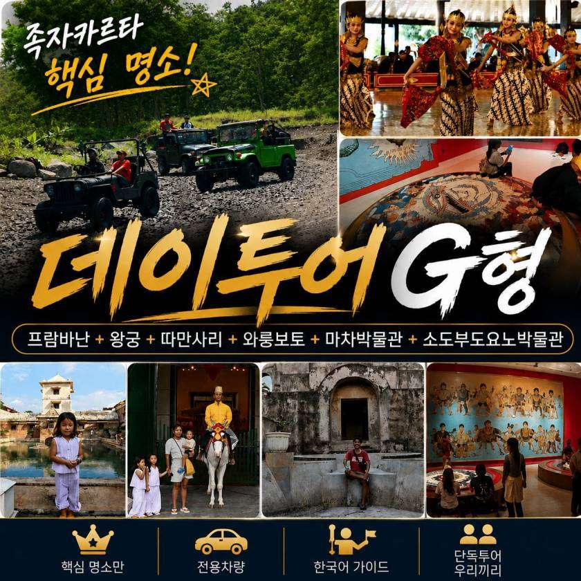 족자카르타 데이투어 G형 · 머라피 지프·왕궁 근교